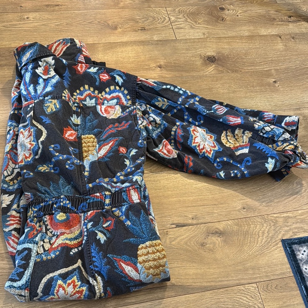 Farm Rio Floral Patterned Denim Jumpsuit - Picture 10 of 13